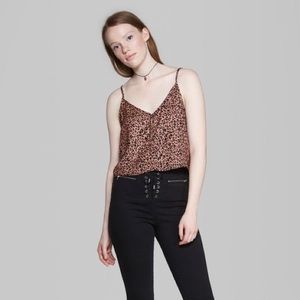 Wild Fable Cropped Leopard Button Blouse